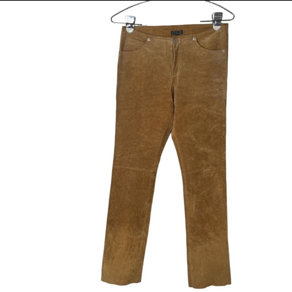 Heart Moon Star ❤🌛⭐ tan suede/sueded leather pants with lining lined Size 0 XS